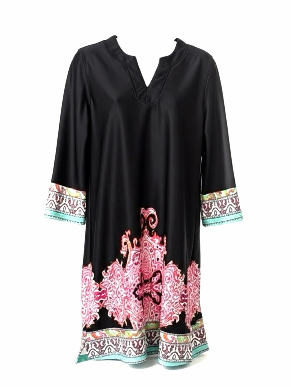 Beautiful Caya Costa Dress Medium with Pink Paisley Border- sun protectionNWT